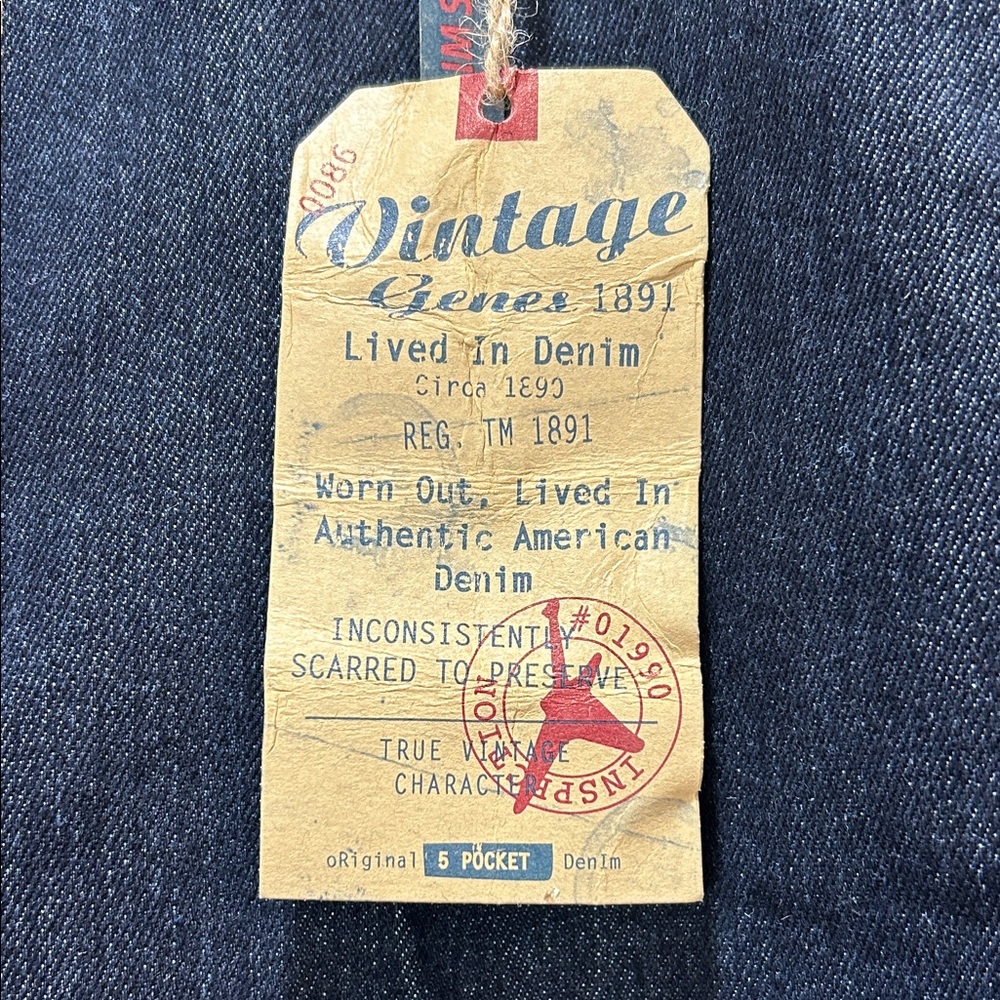 Vintage Genes Men's Deep Indigo Slim Straight Jeans - Picture 2 of 6